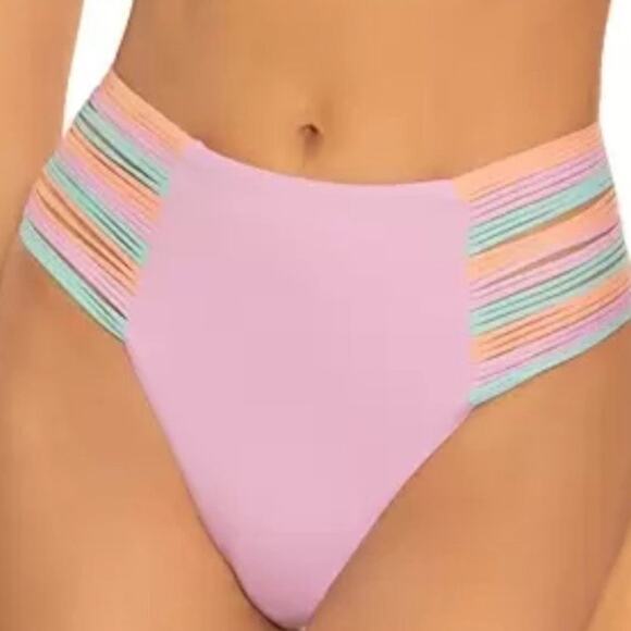 Isabella Rose Lavender Lucca High Waist Bikini Bottom Sz S NWT - Picture 1 of 12